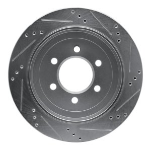 Ford Expedition Brake Rotor (1) - Rear Left - R1 Concepts - Drilled & Slotted - Silver - `02-`06